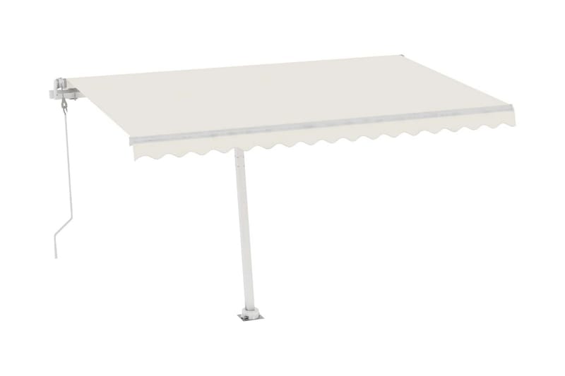 Frittstående automatisk markise 450x300 cm kremhvit - Krem - Hagemøbler - Solbeskyttelse - Markiser - Balkongmarkise