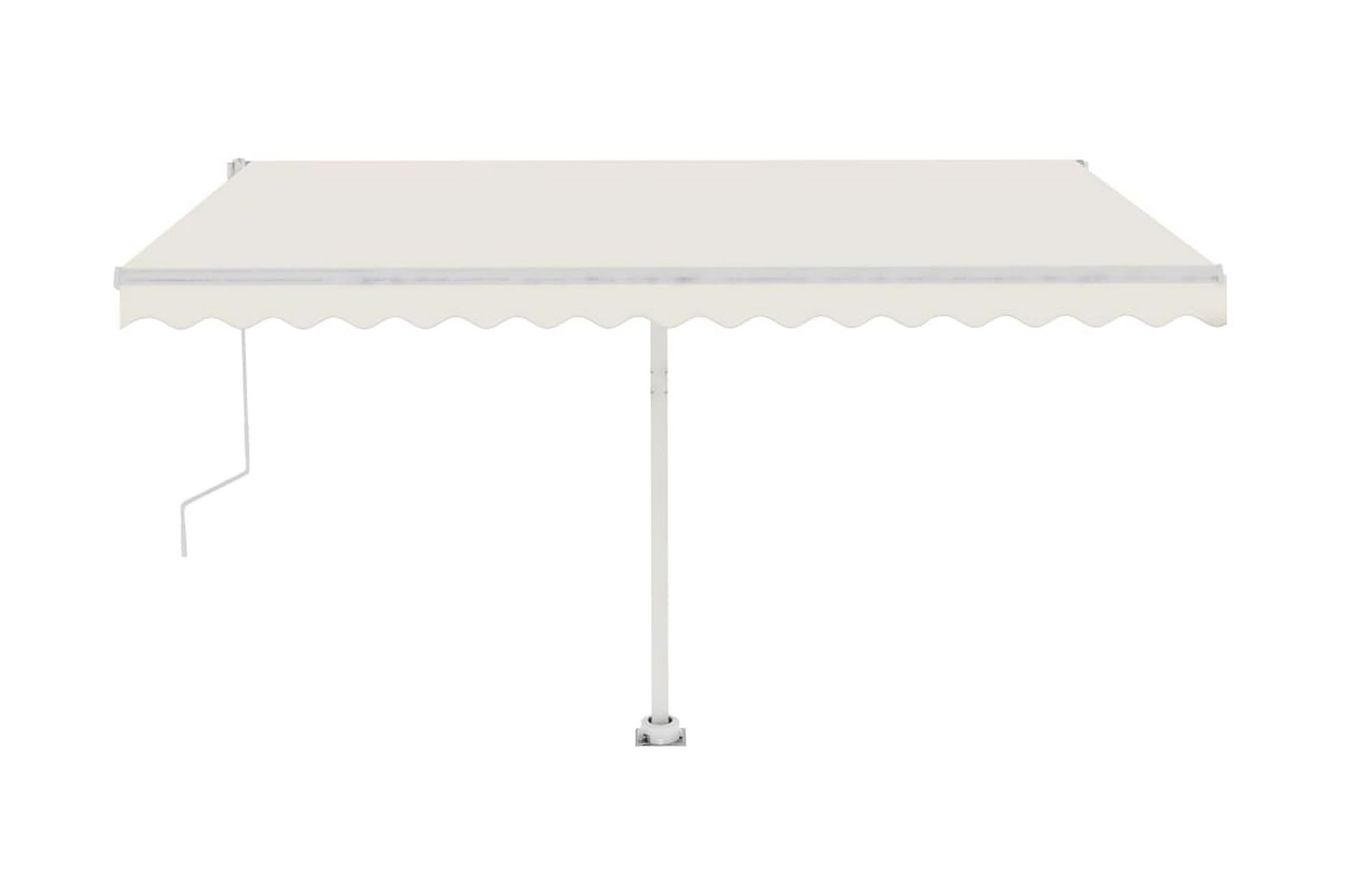 Frittstående automatisk markise 450x300 cm kremhvit - Krem - Hagemøbler - Solbeskyttelse - Markiser - Balkongmarkise