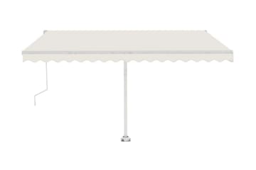 Frittstående automatisk markise 450x300 cm kremhvit - Krem - Hagemøbler - Solbeskyttelse - Markiser - Balkongmarkise