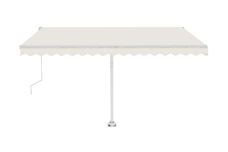 Frittstående automatisk markise 450x300 cm kremhvit - Krem - Hagemøbler - Solbeskyttelse - Markiser - Balkongmarkise