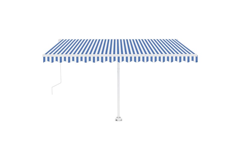 Frittstående automatisk markise 450x300cm blå og hvit - Blå - Hagemøbler - Solbeskyttelse - Markiser - Balkongmarkise