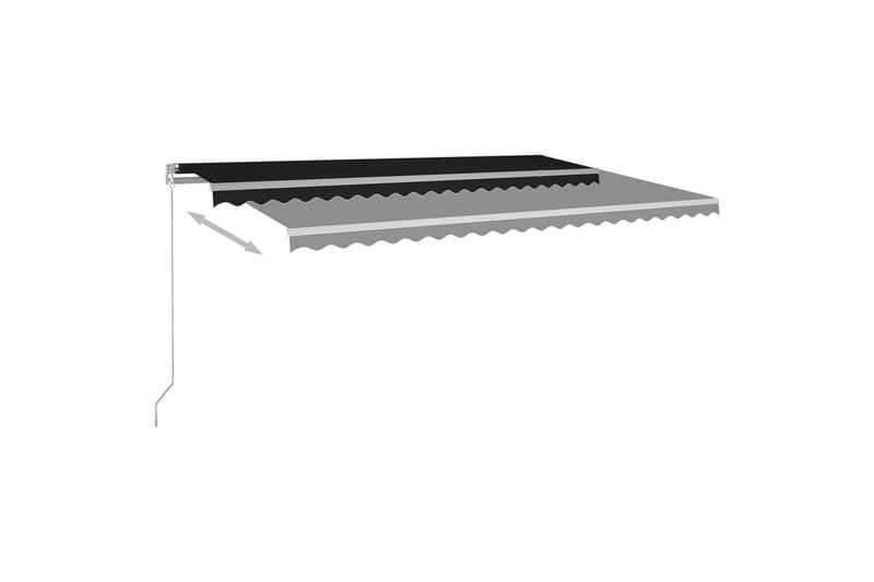 Frittstående automatisk markise 500x300 cm antrasitt - Antrasittgrå - Hagemøbler - Solbeskyttelse - Markiser - Balkongmarkise