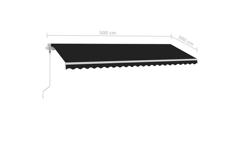 Frittstående automatisk markise 500x300 cm antrasitt - Antrasittgrå - Hagemøbler - Solbeskyttelse - Markiser - Balkongmarkise