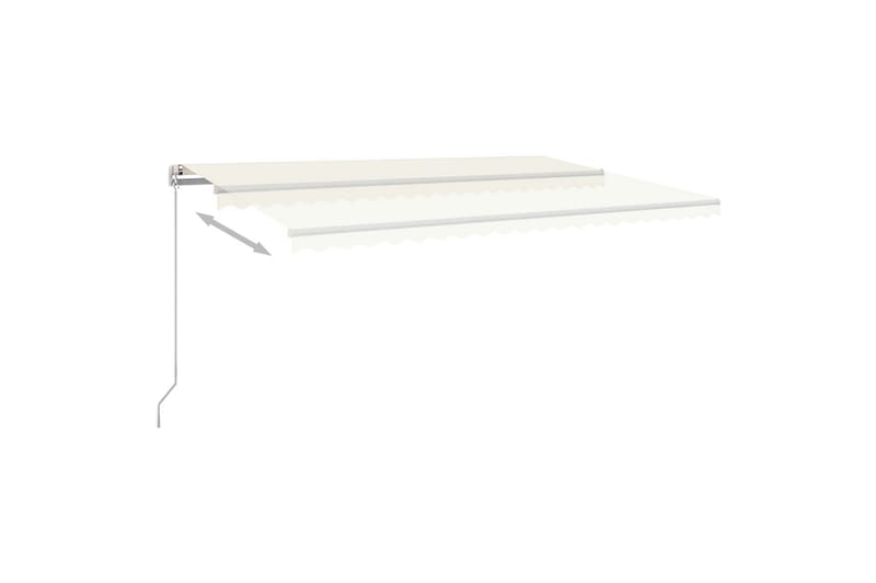 Frittstående automatisk markise 500x300 cm kremhvit - Krem - Hagemøbler - Solbeskyttelse - Markiser - Balkongmarkise