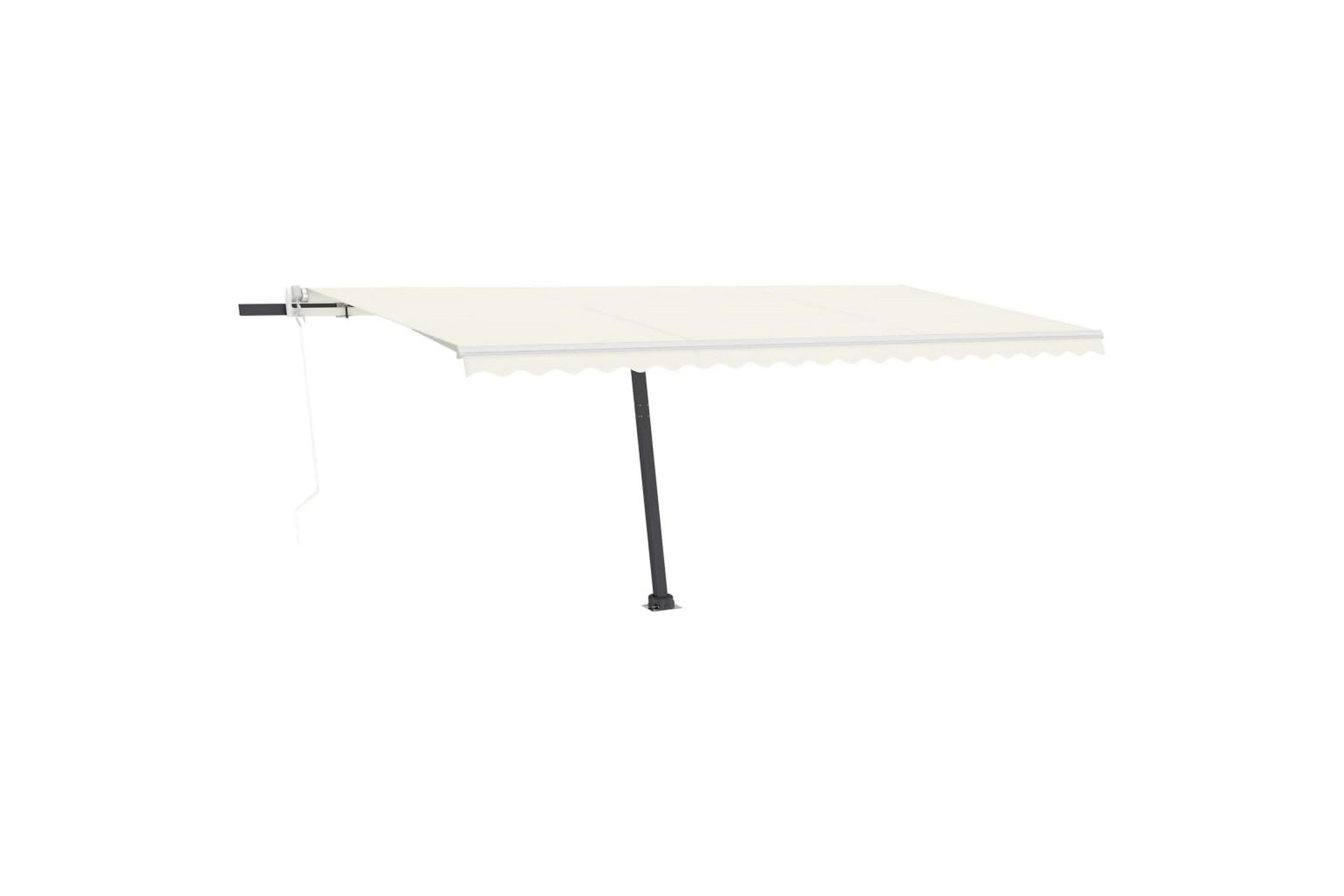 Frittstående automatisk markise 500x300 cm kremhvit - Krem - Hagemøbler - Solbeskyttelse - Markiser - Balkongmarkise