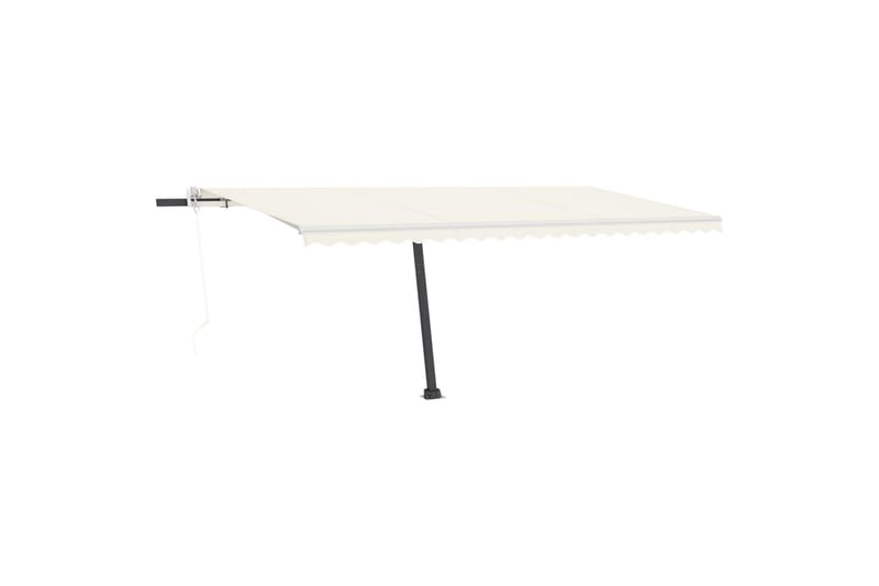 Frittstående automatisk markise 500x300 cm kremhvit - Krem - Hagemøbler - Solbeskyttelse - Markiser - Balkongmarkise