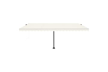 Frittstående automatisk markise 500x300 cm kremhvit - Krem - Hagemøbler - Solbeskyttelse - Markiser - Balkongmarkise