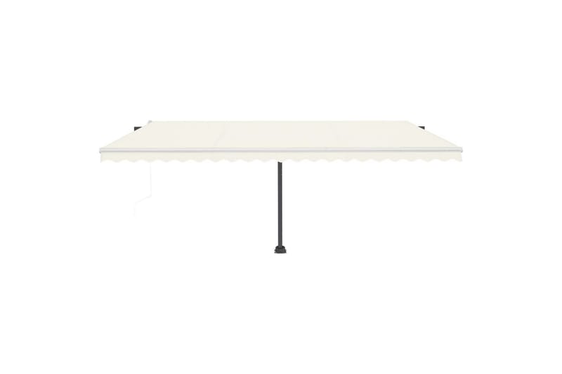 Frittstående automatisk markise 500x300 cm kremhvit - Krem - Hagemøbler - Solbeskyttelse - Markiser - Balkongmarkise
