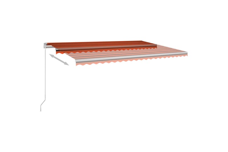 Frittstående automatisk markise 500x300 cm oransje/brun - Oransj - Balkongmarkise - Markiser - Terrassemarkise