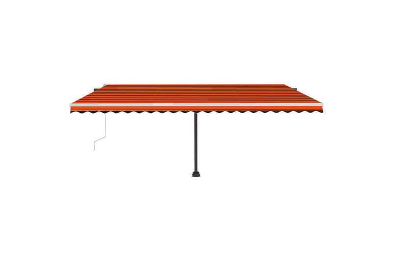 Frittstående automatisk markise 500x300 cm oransje/brun - Oransj - Balkongmarkise - Markiser - Terrassemarkise