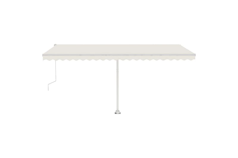 Frittstående automatisk markise 500x350 cm kremhvit - Krem - Hagemøbler - Solbeskyttelse - Markiser - Balkongmarkise