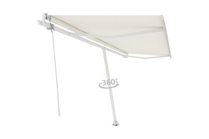 Frittstående automatisk markise 500x350 cm kremhvit - Krem - Hagemøbler - Solbeskyttelse - Markiser - Balkongmarkise