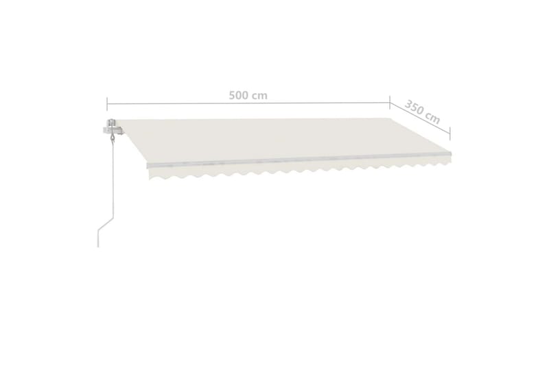 Frittstående automatisk markise 500x350 cm kremhvit - Krem - Hagemøbler - Solbeskyttelse - Markiser - Balkongmarkise