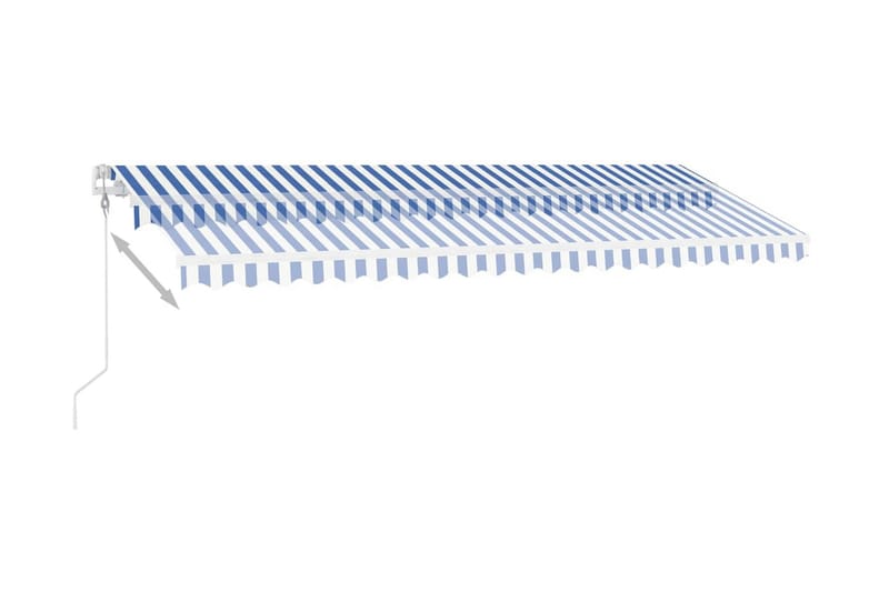 Frittstående automatisk markise 500x350cm blå og hvit - Blå - Hagemøbler - Solbeskyttelse - Markiser - Balkongmarkise