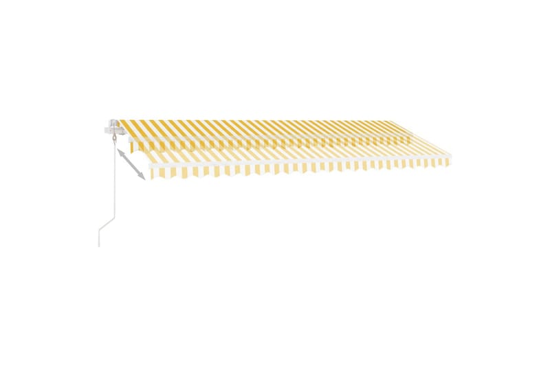 Frittstående automatisk markise 500x350cm gul og hvit - Gul - Hagemøbler - Solbeskyttelse - Markiser - Balkongmarkise