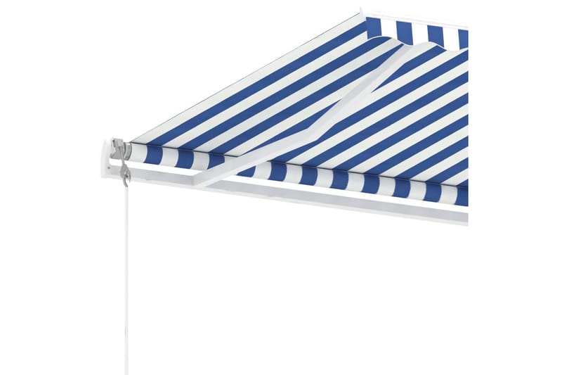 Frittstående automatisk markise 600x300 cm blå og hvit - Blå - Hagemøbler - Solbeskyttelse - Markiser - Balkongmarkise
