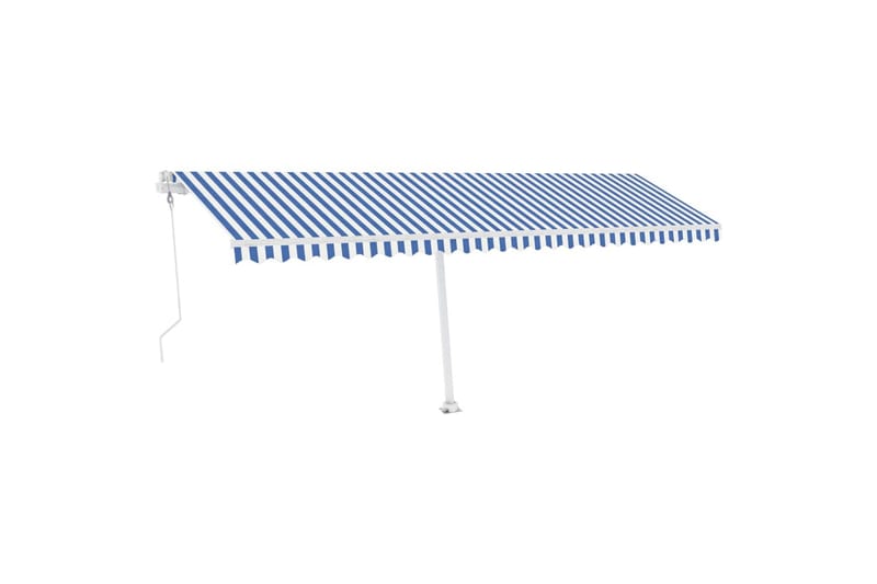Frittstående automatisk markise 600x300 cm blå og hvit - Blå - Hagemøbler - Solbeskyttelse - Markiser - Balkongmarkise