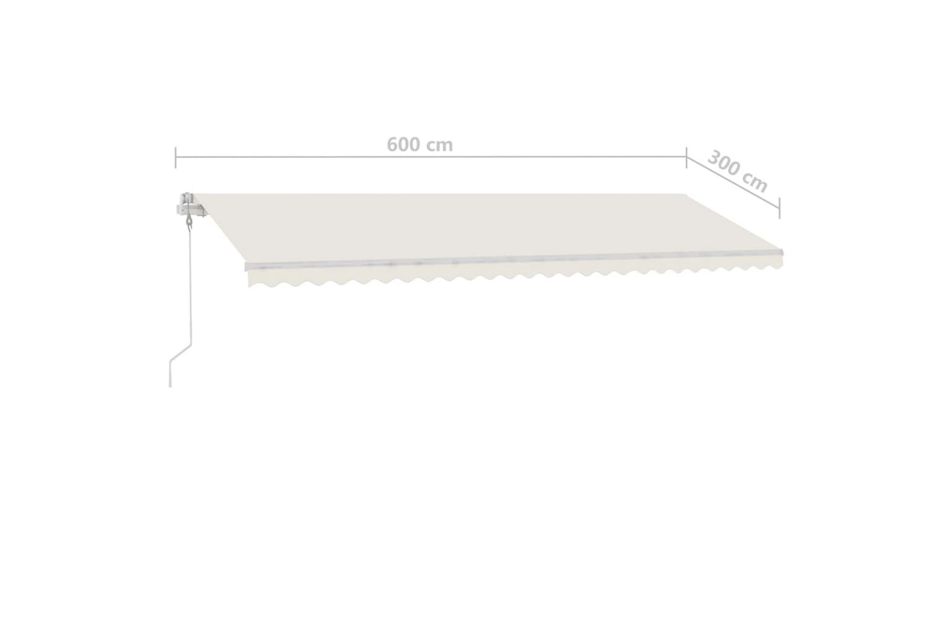Frittstående automatisk markise 600x300 cm kremhvit - Krem - Hagemøbler - Solbeskyttelse - Markiser - Balkongmarkise