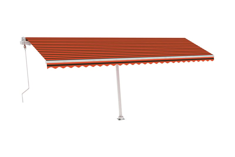 Frittstående automatisk markise 600x300 cm oransje og brun - Oransj - Balkongmarkise - Markiser - Terrassemarkise