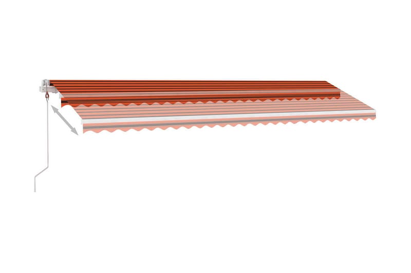 Frittstående automatisk markise 600x300 cm oransje og brun - Oransj - Terrassemarkise - Markiser - Balkongmarkise