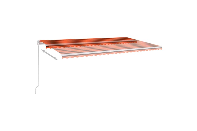 Frittstående automatisk markise 600x300 cm oransje/brun - Oransj - Hagemøbler - Solbeskyttelse - Markiser - Balkongmarkise