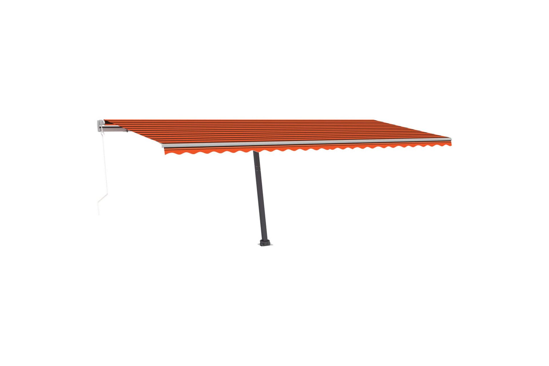 Frittstående automatisk markise 600x300 cm oransje/brun - Oransj - Hagemøbler - Solbeskyttelse - Markiser - Balkongmarkise