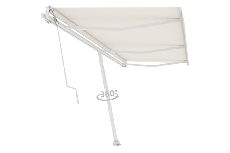 Frittstående automatisk markise 600x350 cm kremhvit - Krem - Hagemøbler - Solbeskyttelse - Markiser - Balkongmarkise