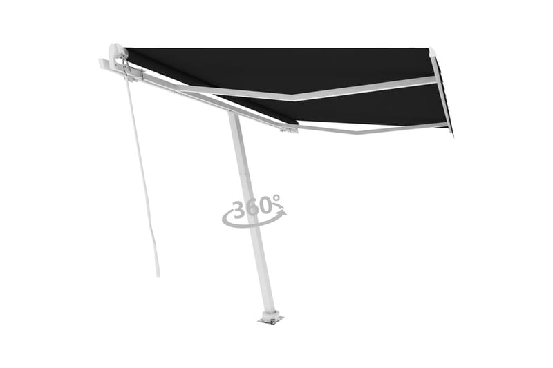 Frittstående manuell uttrekkbar markise 300x250 cm antrasitt - Antrasittgrå - Hagemøbler - Solbeskyttelse - Markiser - Balkongmarkise