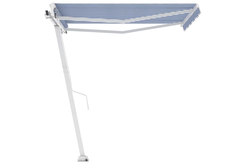 Frittstående manuell uttrekkbar markise 300x250 cm - Blå - Hagemøbler - Solbeskyttelse - Markiser - Balkongmarkise