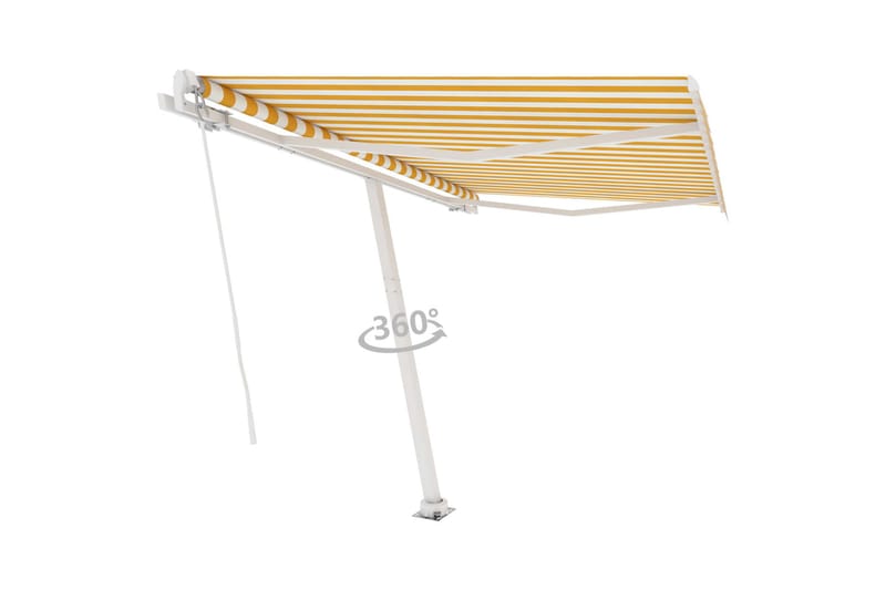 Frittstående manuell uttrekkbar markise 300x250 cm - Gul - Hagemøbler - Solbeskyttelse - Markiser - Balkongmarkise