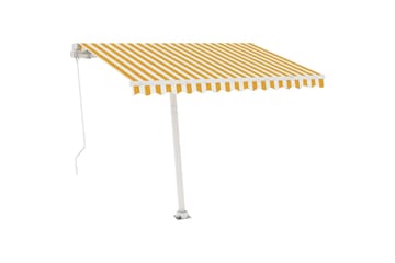 Frittstående manuell uttrekkbar markise 300x250 cm - Gul - Hagemøbler - Solbeskyttelse - Markiser - Balkongmarkise