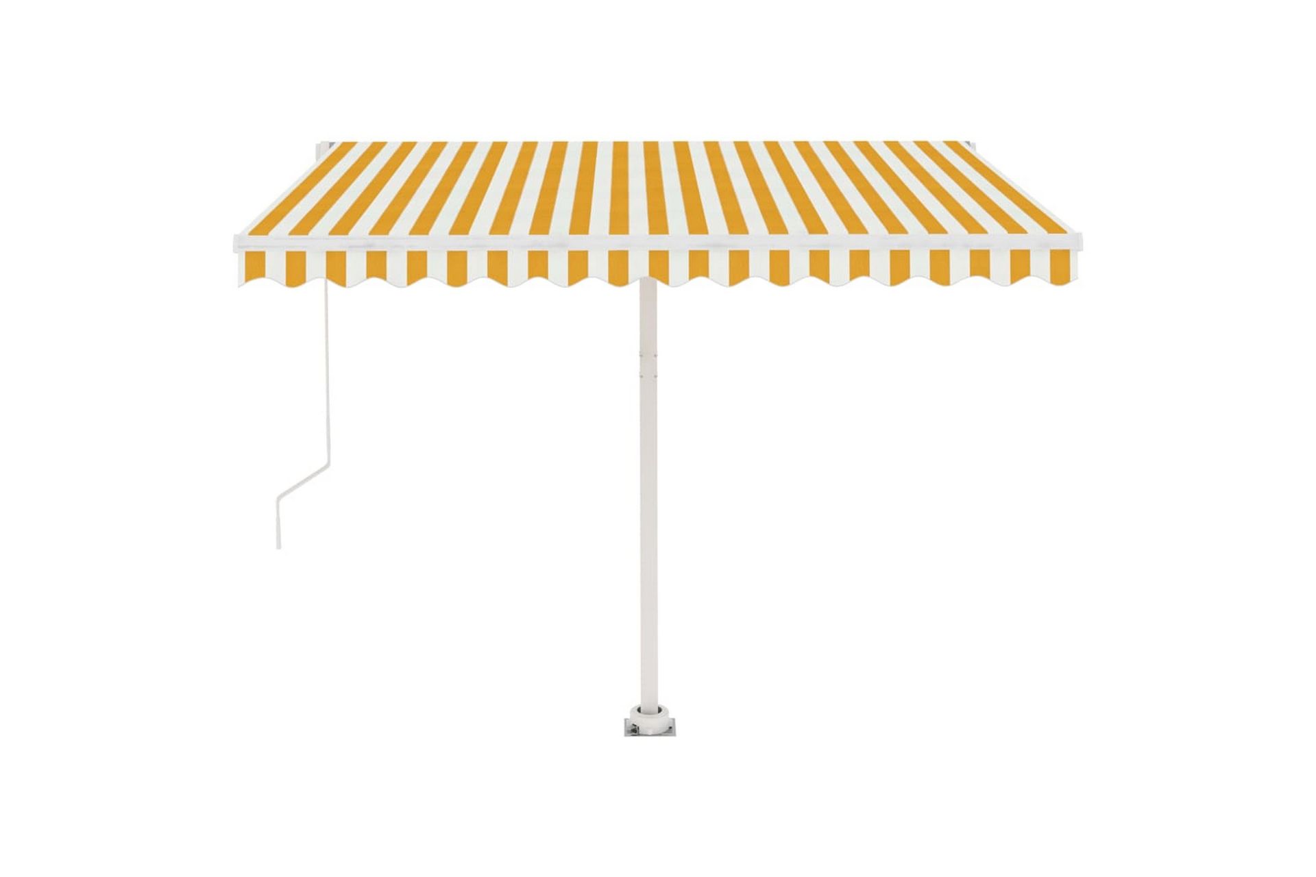 Frittstående manuell uttrekkbar markise 300x250 cm - Gul - Hagemøbler - Solbeskyttelse - Markiser - Balkongmarkise