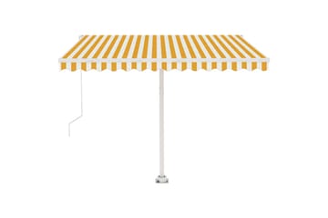 Frittstående manuell uttrekkbar markise 300x250 cm - Gul - Hagemøbler - Solbeskyttelse - Markiser - Balkongmarkise