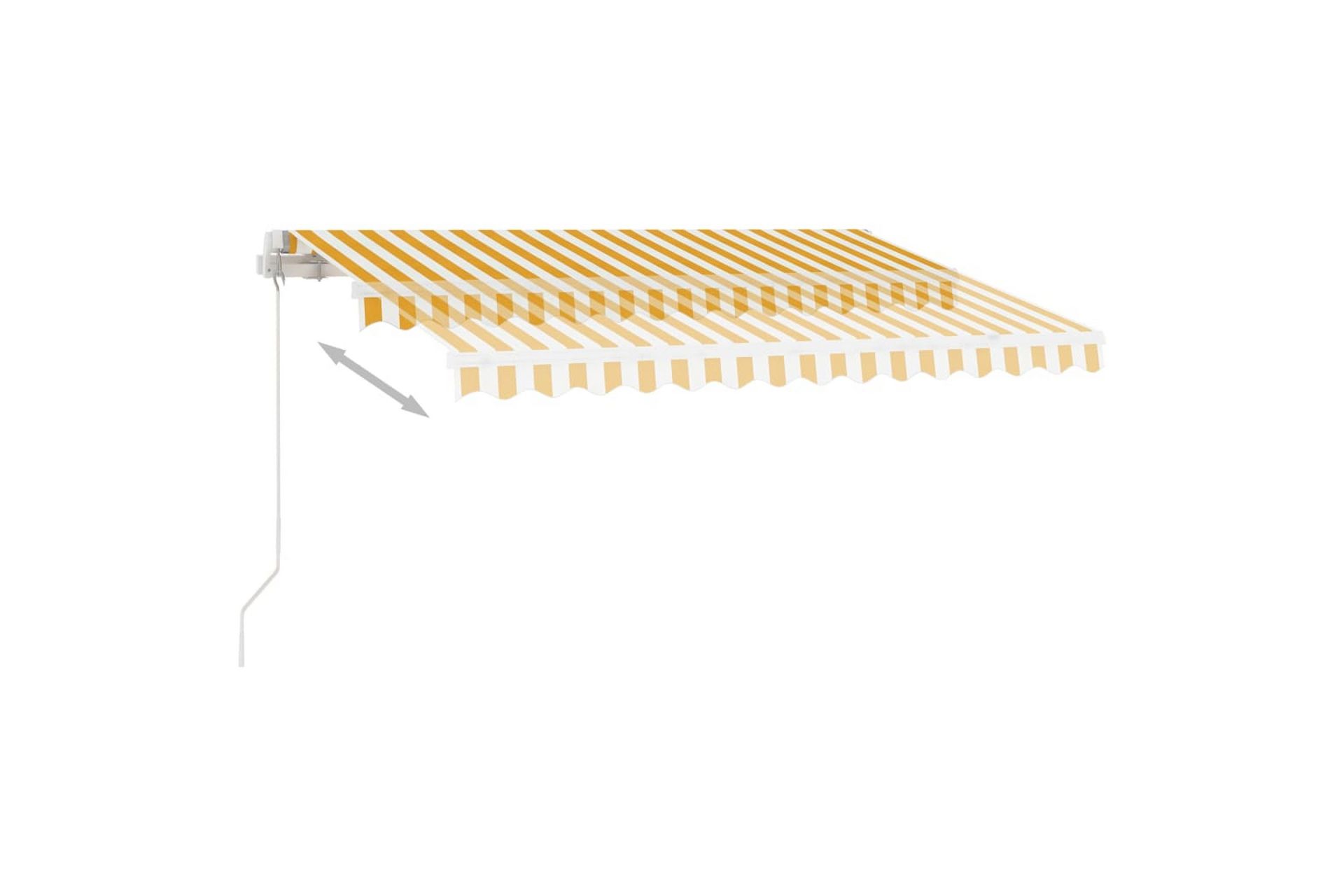 Frittstående manuell uttrekkbar markise 300x250 cm - Gul - Hagemøbler - Solbeskyttelse - Markiser - Balkongmarkise