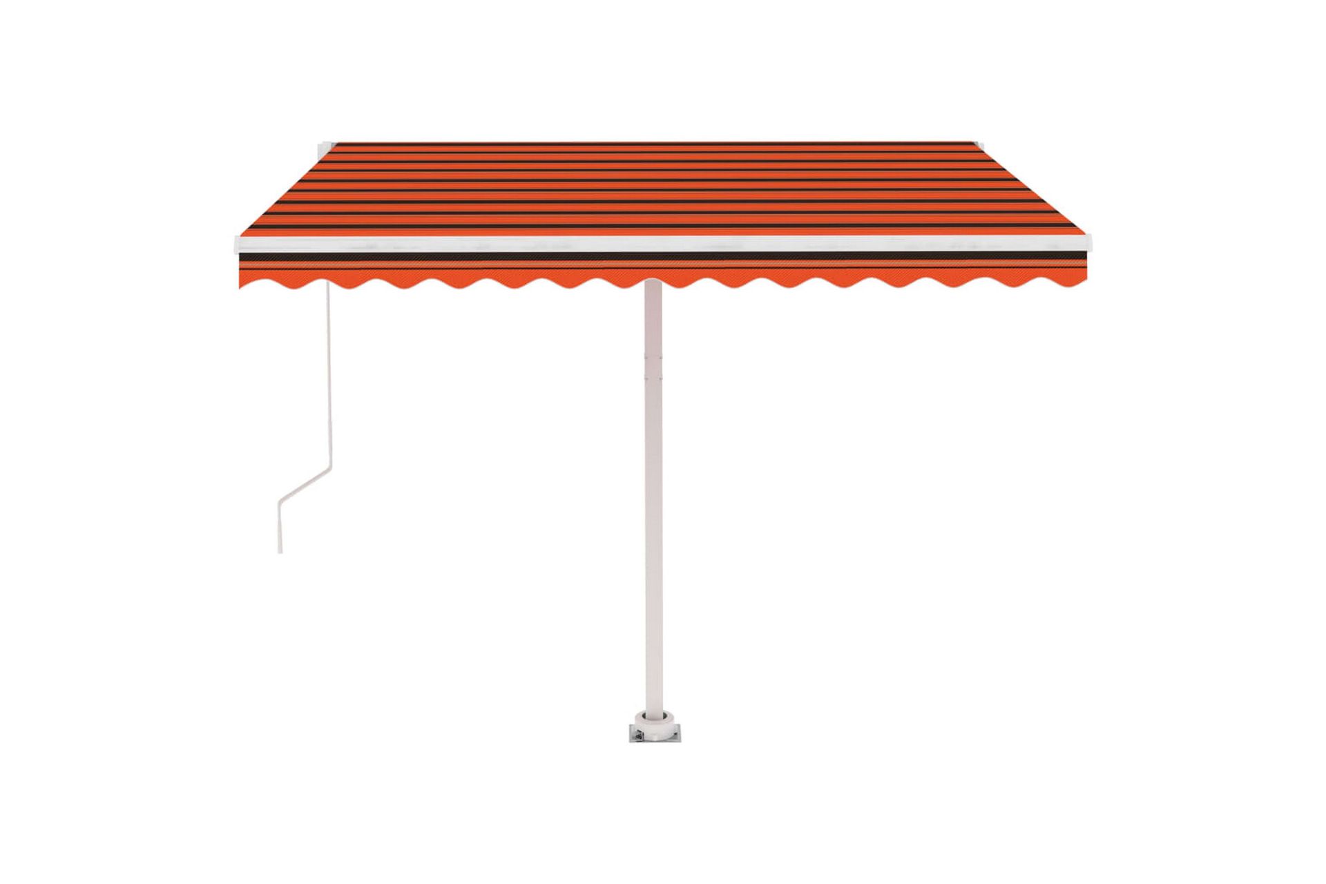 Frittstående manuell uttrekkbar markise 300x250 cm - Oransj - Hagemøbler - Solbeskyttelse - Markiser - Balkongmarkise