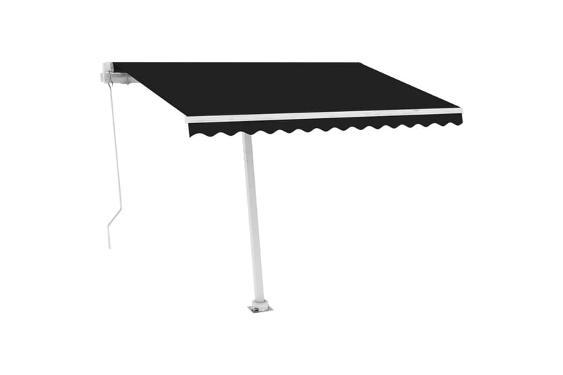Frittstående manuell uttrekkbar markise 350x250 cm antrasitt - Antrasittgrå - Hagemøbler - Solbeskyttelse - Markiser - Balkongmarkise