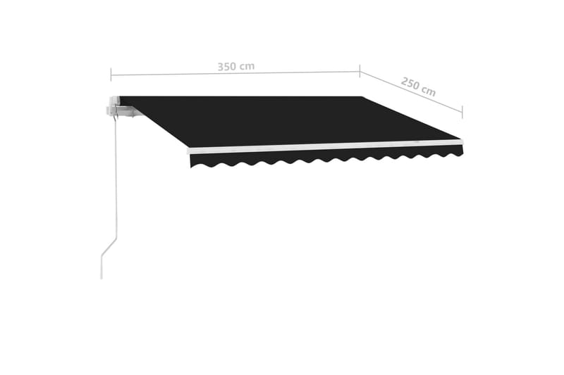 Frittstående manuell uttrekkbar markise 350x250 cm antrasitt - Antrasittgrå - Balkongmarkise - Markiser - Terrassemarkise