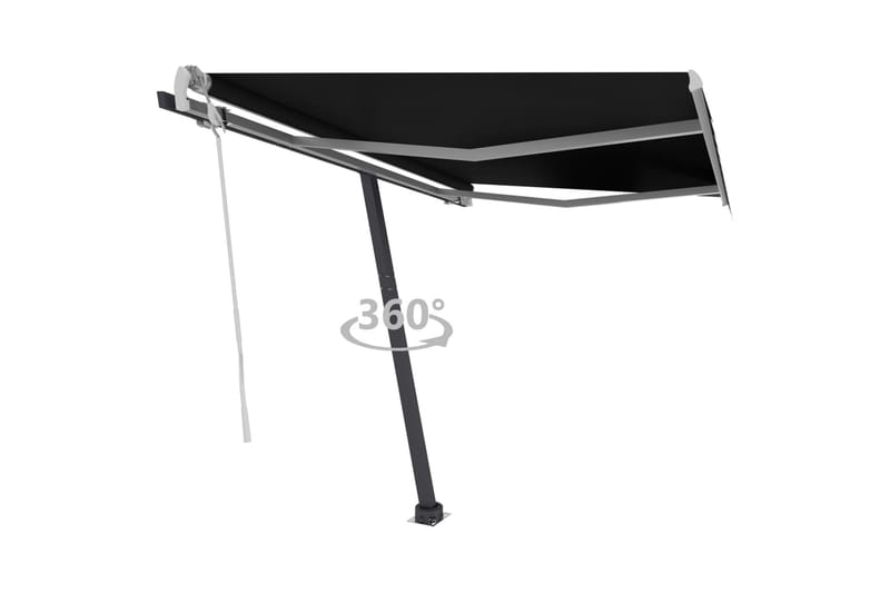 Frittstående manuell uttrekkbar markise 350x250 cm antrasitt - Antrasittgrå - Hagemøbler - Solbeskyttelse - Markiser - Balkongmarkise