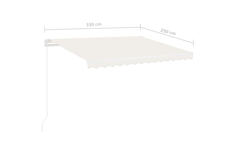 Frittstående manuell uttrekkbar markise 350x250 cm kremhvit - Krem - Balkongmarkise - Markiser - Terrassemarkise