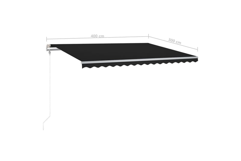 Frittstående manuell uttrekkbar markise 400x300 cm antrasitt - Antrasittgrå - Balkongmarkise - Markiser - Terrassemarkise