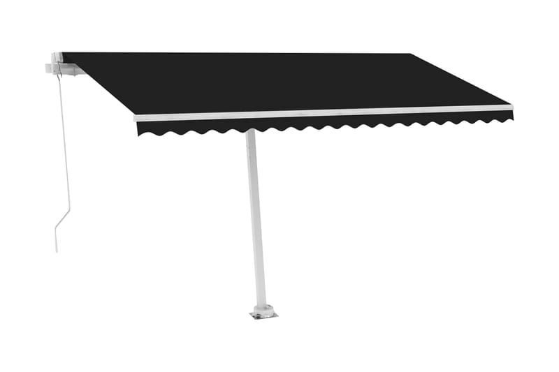 Frittstående manuell uttrekkbar markise 400x350 cm antrasitt - Antrasittgrå - Hagemøbler - Solbeskyttelse - Markiser - Balkongmarkise