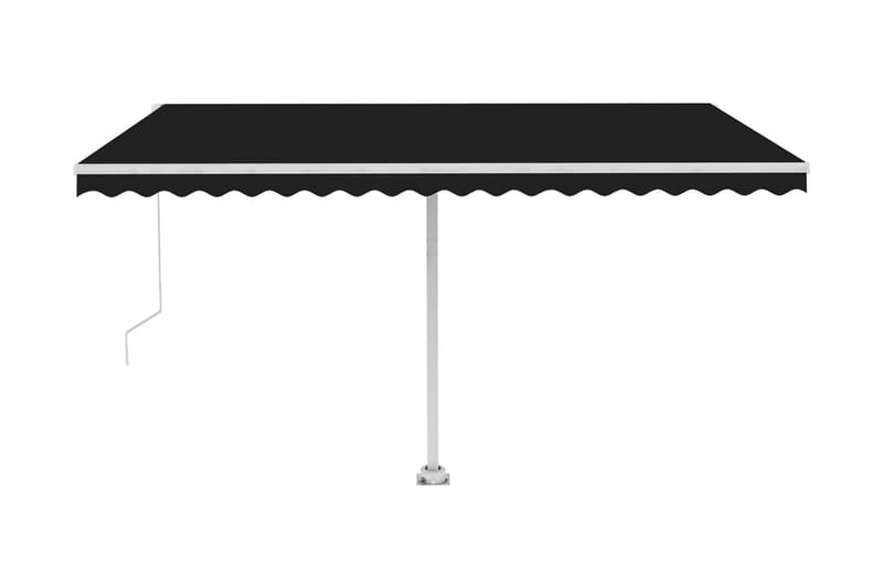 Frittstående manuell uttrekkbar markise 400x350 cm antrasitt - Antrasittgrå - Hagemøbler - Solbeskyttelse - Markiser - Balkongmarkise