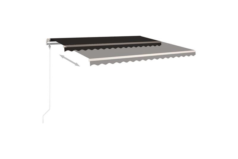 Frittstående manuell uttrekkbar markise 400x350 cm antrasitt - Antrasittgrå - Hagemøbler - Solbeskyttelse - Markiser - Balkongmarkise