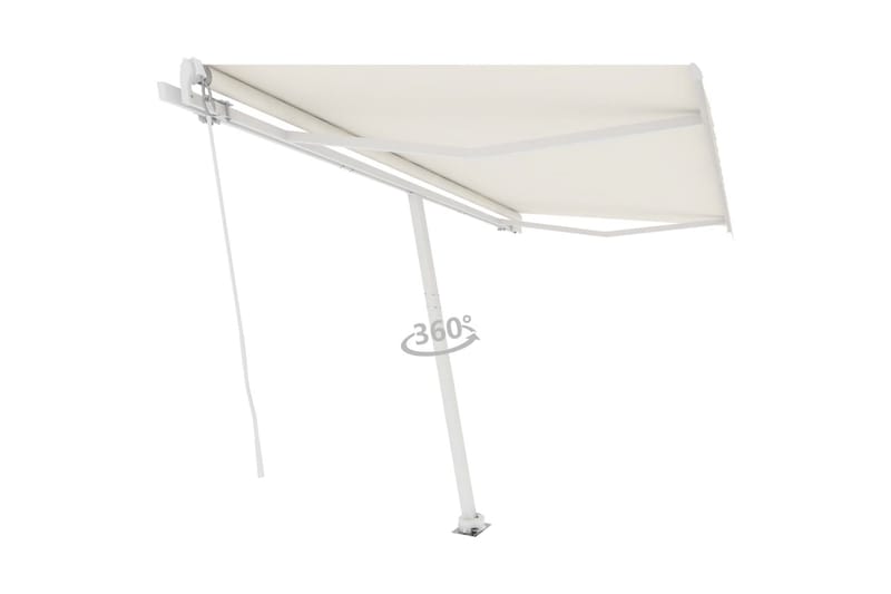 Frittstående manuell uttrekkbar markise 450x300 cm kremhvit - Krem - Hagemøbler - Solbeskyttelse - Markiser - Balkongmarkise