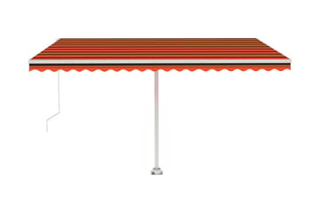 Frittstående manuell uttrekkbar markise 450x300 cm - Oransj - Hagemøbler - Solbeskyttelse - Markiser - Balkongmarkise