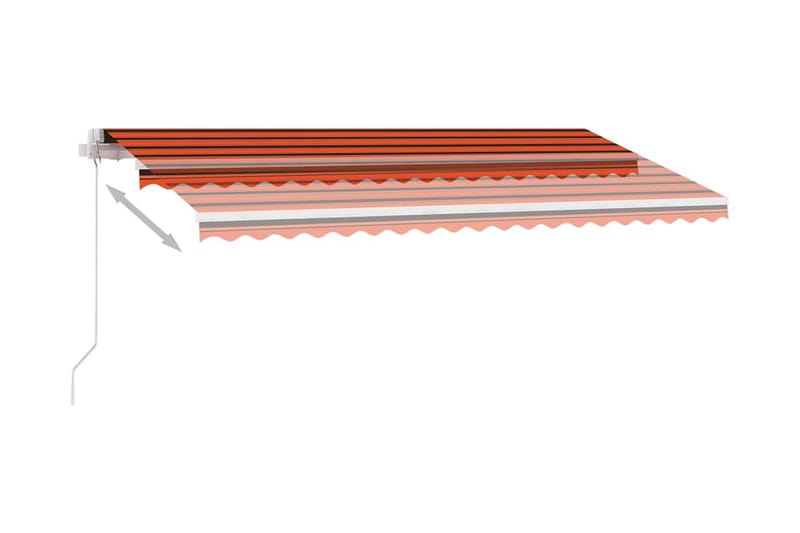 Frittstående manuell uttrekkbar markise 450x300 cm - Oransj - Balkongmarkise - Markiser - Terrassemarkise