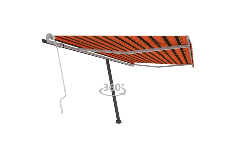 Frittstående manuell uttrekkbar markise 450x300 cm oransje/b - Oransj - Hagemøbler - Solbeskyttelse - Markiser - Balkongmarkise