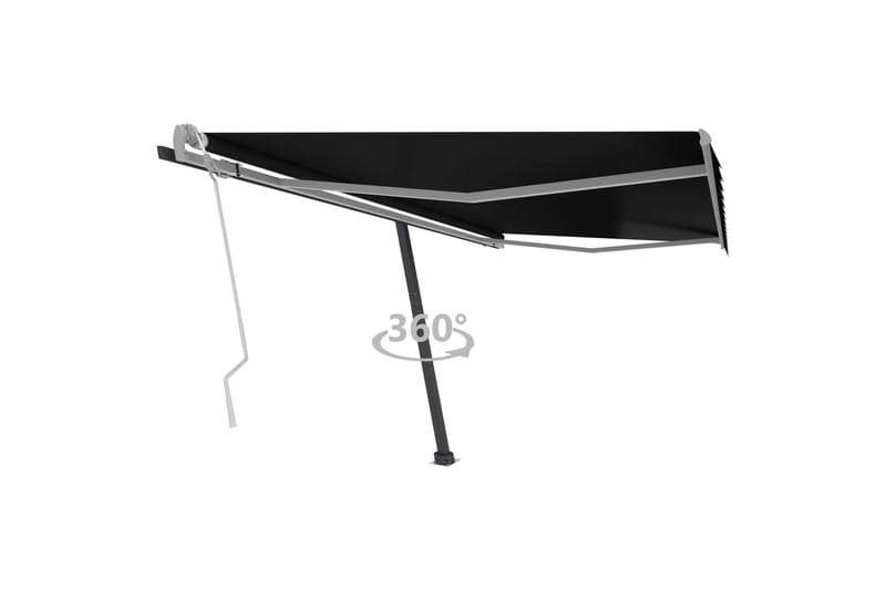 Frittstående manuell uttrekkbar markise 450x350 cm antrasitt - Antrasittgrå - Hagemøbler - Solbeskyttelse - Markiser - Balkongmarkise