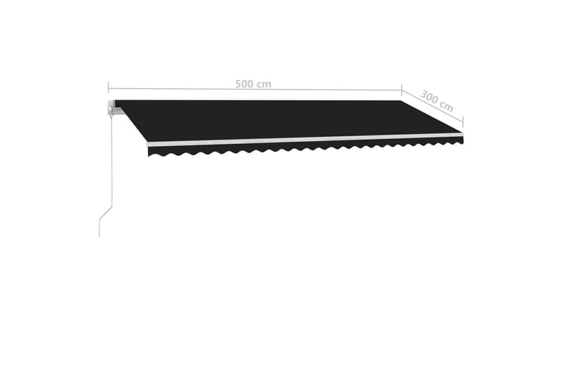 Frittstående manuell uttrekkbar markise 500x300 cm antrasitt - Antrasittgrå - Hagemøbler - Solbeskyttelse - Markiser - Balkongmarkise