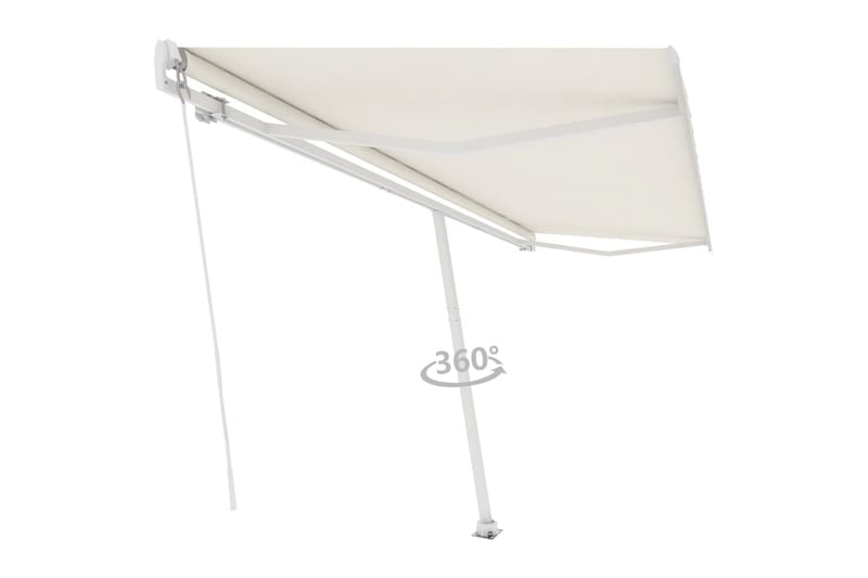 Frittstående manuell uttrekkbar markise 500x300 cm kremhvit - Krem - Hagemøbler - Solbeskyttelse - Markiser - Balkongmarkise